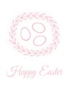 Simple easter card. Pastel vector illustration